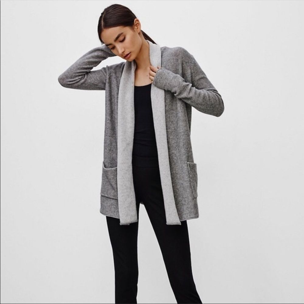 Aritzia Babaton Grey Wool Cardigan